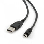 Cablu Gembird Mini USB 1.8 M,CCP-USB2-AM5P-6, alb sau negru,CCF-USB2-AM5P-6, Gembird