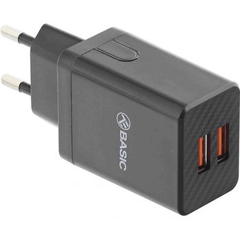 Incarcator priza Basic HC204, 2xUSB, 2.4A, negru