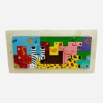Puzzle din lemn cu suport, multicolor, +3ani, en-gros, 
