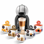 Pachet Espressor Krups + 14 cutii capsule, Nescafe Dolce Gusto Mini Me, 1500W, 0.8L, 15 bar, Argintiu