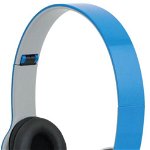 Casti on-ear Logilink HS0031, cu fir, utilizare multimedia, microfon pe fir, Jack 3.5 mm, Albastru/Argintiu, LogiLink