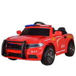 Masinuta electrica Police Patrol Red cu scaun de piele, 