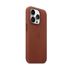 Husa de protectie Leather Case with MagSafe pentru iPhone 14, Umber
