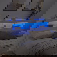 vidaXL Tăblie de pat cu LED, stejar artizanal, 180x18,5x103,5 cm, lemn, vidaXL