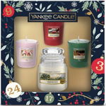 Set cadou 3 lumanari votive si un borcan mic - Countdown To Christmas - Xmas, Yankee Candle