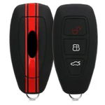 Husa Cheie Auto pentru Ford - 3 Butoane - Keyless Go, Silicon, Negru, 44708.03