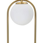 Lampa de masa Glamy Arc -B, Mauro Ferretti, Ø21 x 50 cm, 1 x E14, 40W, fier/sticla, auriu/alb, Mauro Ferretti