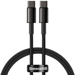 Cablu USB Type-C la Type-C, Baseus Tungsten Gold, Incarcare Rapida 100W, 2m, Negru
