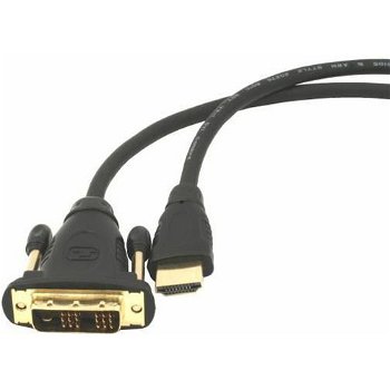 Gembird HDMI to DVI male-male cable with gold-plated connectors, 0.5m, bulk pack, Gembird