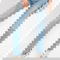 Love Moschino, Blugi skinny cu aspect decolorat, Albastru deschis, 27