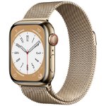Smartwatch Apple Watch S8 Cellular 41mm Gold Stainless Steel Case with Gold Milanese Loop