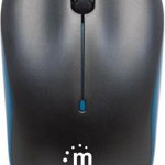 Mouse Manhattan Success 179393, Optic, USB, Wireless, 1000 DPI, 3 butoane, Negru-Albastru, Manhattan