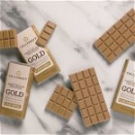 Mini Tablete Ciocolata Alba cu Caramel Gold Napolitans Nap GOLD, set 75 buc, Callebaut