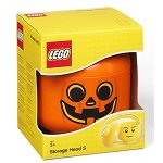 Cutie depozitare LEGO STORAGE Minifigurina Dovleac 40311729, marime S, portocaliu