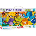 Puzzle lung Safari 40 piese 98x33 cm Mimorello