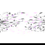 Gossi lustra cu brate tip frunze cristal acrilic violet 5 becuri e14, Gossi