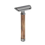 Aparat de ras Classic Safety Razor Techstar® SR12, Aliaj de Zinc, Cu Lame De Rezerva, Reutilizabil, Ecologic, Negru, Techstar