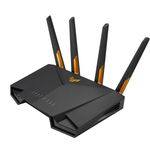 ASUS TUF Gaming AX3000 Dual Band WiFi 6 Gaming Router, TUF-AX3000, Network Standard: IEEE 802.11a, IEEE 802.11b, IEEE 802.11g, WiFi 4 (802.11n), WiFi 5 (802.11ac), WiFi 6 (802.11ax), IPv4, IPv6, Data rate: (2.4GHz) : up to 574 Mbps, (5GHz) : up to 2402 M, Asus