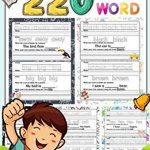 220 Sight Word: High-Frequency Sight Word Worksheets 5 Level for Pre-Primer Primer First Second and Third or Preschoolers to 3rd Grade