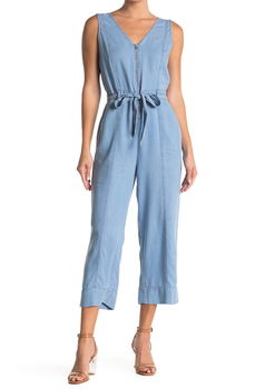 Imbracaminte Femei Laundry by Shelli Segal Tencel Front Zip Jumpsuit INDIGO WASH