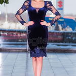 ROCHIE ARTISTA NAVY DE OCAZIE TIP CREION DIN CATIFEA SI MANECI DIN DANTELA