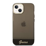 Husa de protectie telefon Guess pentru iPhone 14 Plus, Camera Outline and Logo Script, Plastic, Negru, Guess