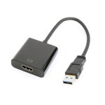 Adaptor de afisare, Gembird, USB/HDMI, Negru