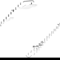 Set 2 in 1 Novaservis Tina SET070/38,1, 38062/1,1 baterie perete dus, set bara dus cu suport culisant, dus fix si para dus mobila, alb/crom, Novaservis Set 2 in 1 Novaservis Tina SET070/38,1, 38062/1,1 baterie perete dus, set bara dus cu suport culisant, dus fix si para dus mobila, alb/crom, Novaservis