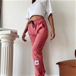 Pantaloni roz cu imprimeu cusut R - cod HP4025, 