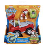 Set vehicul cu catelus Marshall si figurina Dino surpriza Patrula Catelusilor, PAW PATROL
