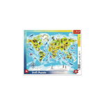 Puzzle Trefl - Animal World Map, 25 piese (31340), Trefl