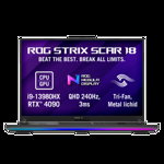 Laptop Gaming Asus ROG Strix SCAR G834JY-N6046, Intel Core i9-13980HX, 18 inch QHD+, 64GB RAM, 2TB SSD, nVidia RTX 4090 16GB, No OS, Negru