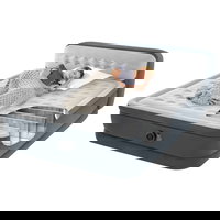 Saltea dubla gonflabila cu pompa electrica incorporata tetiera, Intex, Ultra Fibre-Tech, 152x236x85 cm, Queen Size, Gri