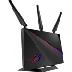 Router Wireless Gaming ASUS ROG Rapture GT-AC2900, NVIDIA GeForce NOW Recommended, Triple Level Game Acceleration, Easy Port Forwarding, AiMesh WiFi System, Life-time Free Network Security, 750 + 2167 Mbps, Dual Band, Gigabit (Negru)