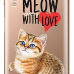 Protectie Spate Lemontti Art Meow With Love LEMHSPA718MLV pentru Samsung Galaxy A7 2018 (Multicolor)
