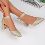 Pantofi, culoare Auriu, material Glitter - cod: P9392, L♥T