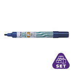 Set 12 markere permanente Super Color Fine 4mm varf rotund albastru, Pilot