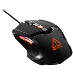 Optical Gaming Mouse with 6 programmable buttons  Pixart optical sensor  4 levels of DPI and up to 3200  3 million times key life  1.65m PVC USB cable rubber coating surface and colorful RGB lights  size:125*75*38mm  140g