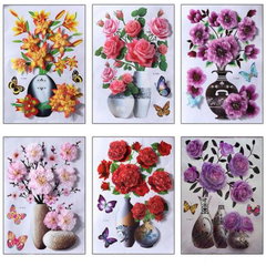 Sticker 3D Vaza cu flori, 50 x 35 cm, Engros, Sticker 3D Vaza cu flori, 50 x 35 cm, Engros,
