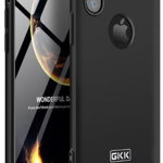 Husa iPhone X GKK 360 Logo Cut + folie protectie display Negru/Auriu