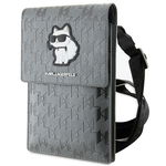 Geanta Karl Lagerfeld Saffiano Mono Choupette argintie., -