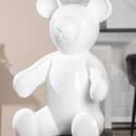 Figurina bear, compozit, alb, 32x45x25 cm, GILDE