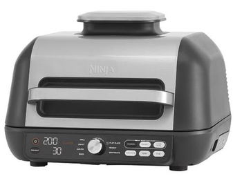 Gratar electric Ninja Foodi AG651EU, functie friteuza aer cald, 2460 W, 3.78 L (Negru/Gri)