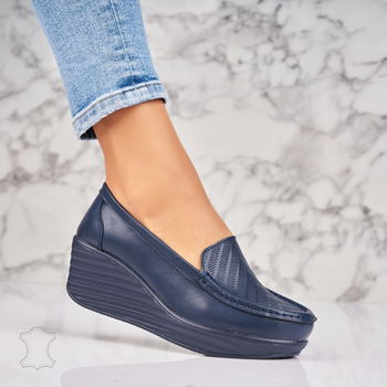 Mocasini dama Piele Naturala Bleumarin Zula A4551, Botinelli