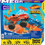 Set de constructie Mega Bloks Hot Wheels Monster Truck, Tiger Shark Chomp, 245 piese, Mattel Interactive