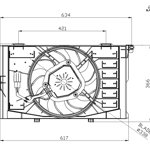 Ventilator radiator (cu carcasa) potrivit BMW I3 (I01) Electric 08.13-, NRF