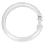Inele perdea dus, din plastic, Hook Alb, Ø6 cm, 12 bucati