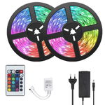 Kit Banda RGB LED 10 Metri 2x5 metri 5050 cu telecomanda, GAVE