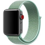 Curea iUni compatibila cu Apple Watch 1/2/3/4/5/6, 44mm, Nylon Sport, Woven Strap, Soft Green