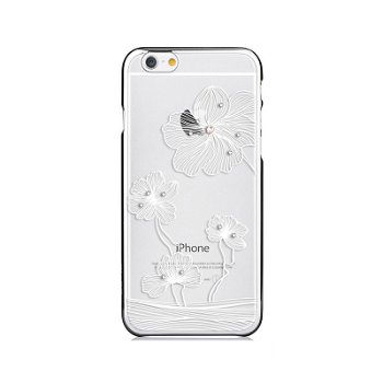 Carcasa iPhone 6/6S Comma Crystal Flora Silver (Cristale Swarovski®, electroplacat, protectie 360°)